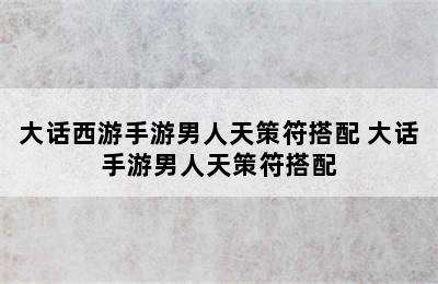 大话西游手游男人天策符搭配 大话手游男人天策符搭配